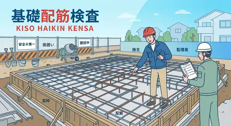 注文住宅の基礎配筋検査のイラスト