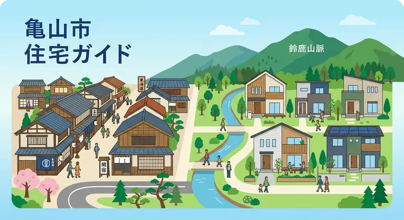 亀山市の注文住宅エリアと関宿の街並み