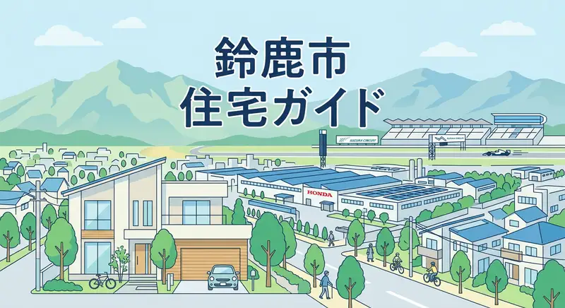 鈴鹿市の住宅エリアとHonda工場